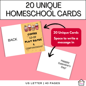 20 Unique Homeschool Galentine's Day Cards for moms