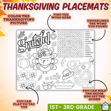 Load image into Gallery viewer, Thanksgiving Placemats for Kids
