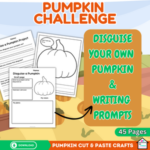 Thanksgiving Disguise a Pumpkin Cut and Paste Craft with Writing Challenge