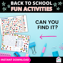 Load image into Gallery viewer, Back to School Fun Activities Pack - Preschool &amp; Kindergarten
