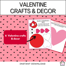 Load image into Gallery viewer, Valentine Games, Puzzles, Crafts &amp; Decor Activity Pack
