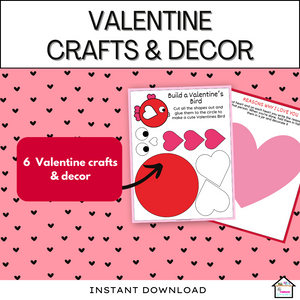 Valentine Games, Puzzles, Crafts & Decor Activity Pack