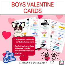 Load image into Gallery viewer, Homeschool Valentine&#39;s Day Cards for Boys and Girls: Unique, Fun Sayings for Homeschool Friends
