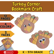 Load image into Gallery viewer, Turkey Corner Bookmark Craft
