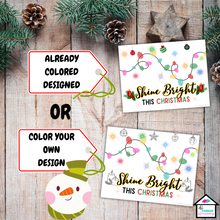 Load image into Gallery viewer, Christmas Lights Fingerprint Art Activity | Christmas Holiday Craft for Kids
