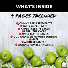 Load image into Gallery viewer, Johnny Appleseed Unit Study, Learn About Apples, Fall Activities
