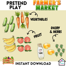 Load image into Gallery viewer, Pretend Play Farmer&#39;s Market Set, Hands on learning
