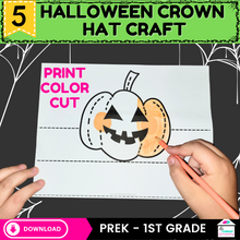 Load image into Gallery viewer, Free Printable Halloween Crowns Craft – 5 Spooky &amp; Fun Designs for Kids
