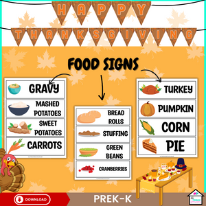 Thanksgiving Pretend Play Set for Kids