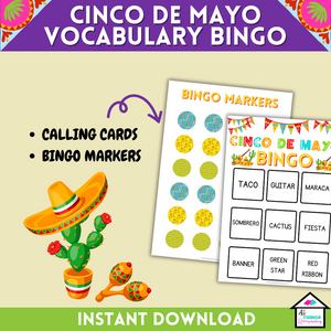 Cinco de Mayo Vocabulary Bingo Cards