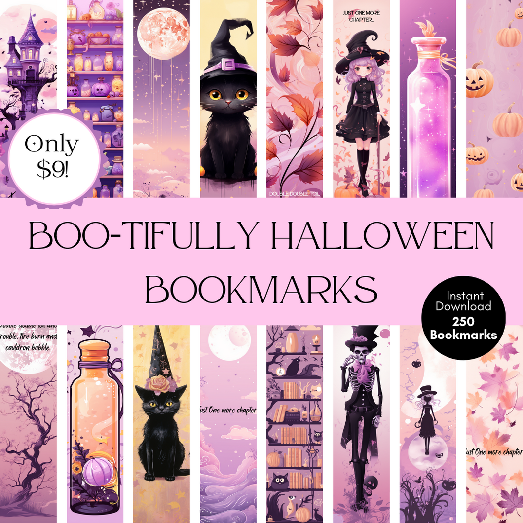 Boo-tifully Halloween Bookmarks
