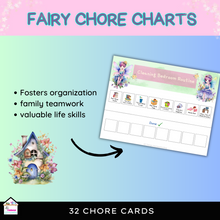 Load image into Gallery viewer, Fairy Chore Charts for Kids, Responsibility Charts
