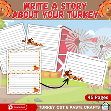 Load image into Gallery viewer, Disguise A Turkey - Fun Thanksgiving Cut &amp; Paste Crafts for Kids
