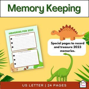 2024 Dinosaur Goal Planner for Kids: Fun & Educational; New Years Resolutions