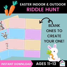 Load image into Gallery viewer, 30 Indoor &amp; Outdoor Easter Riddle Hunt for Ages 11-13
