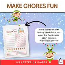Load image into Gallery viewer, Christmas Chore Rewards for Tweens (Ages 10-12), Weekly Chore Chart, Rewards

