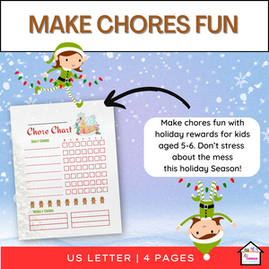 Christmas Chore Rewards for Tweens (Ages 10-12), Weekly Chore Chart, Rewards