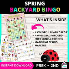 Load image into Gallery viewer, Spring Backyard Bingo: Free Family Game for Outdoor Fun
