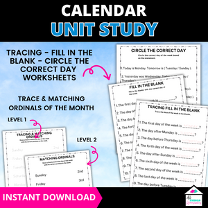 Days of the Week Calendar Skills Workbook for Kids - Printable Learning Activities