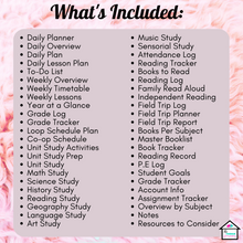 Load image into Gallery viewer, Homeschool Planner Printable - Elegant Multi-Subject Organizer for Effective Lesson Planning &amp; Tracking
