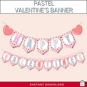 Pastel Happy Valentine's Banner