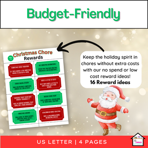 Christmas Chore Chart with Rewards for Little Champs (Ages 7-9), Weekly Chore Chart, Rewards