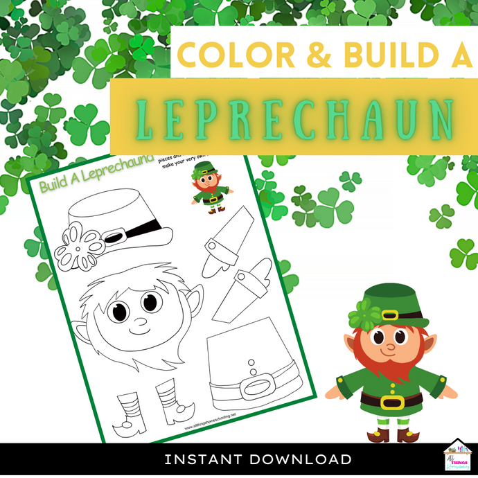 St. Patrick's Day Craft - Color and build a leprechaun