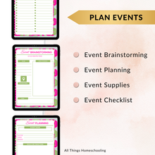 Load image into Gallery viewer, Elegant Green &amp; Pink Digital PTO/PTA Planner
