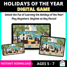 Load image into Gallery viewer, Holidays Of The Year Digital Game for ages 5-7
