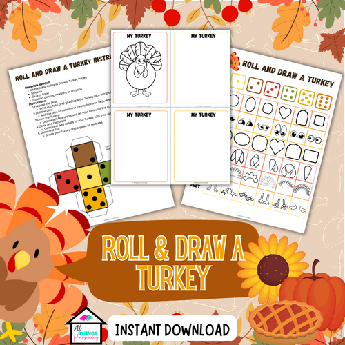 Roll & Draw A Turkey, thanksgiving games