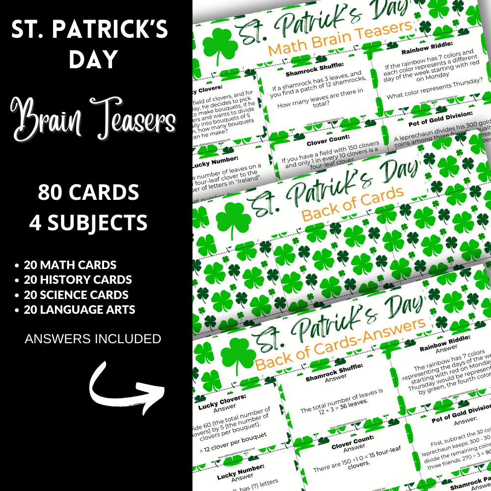St. Patrick's Day Brain Teasers for Middle School