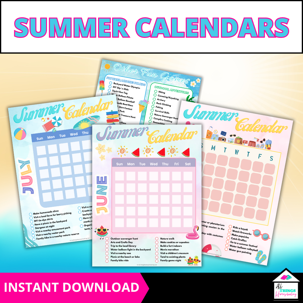 Free Summer Activity Calendars