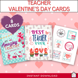 8 free teacher valentine's day cards