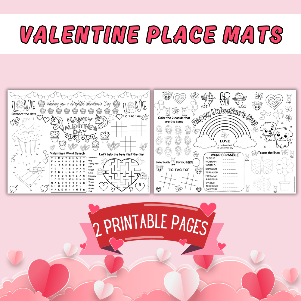 Valentine Placemats 2 pages