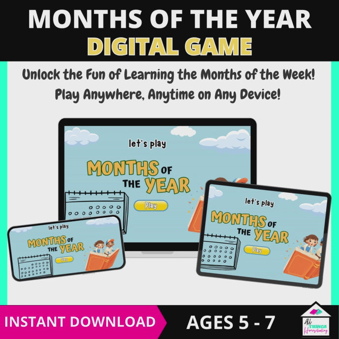 Months of the year digital game