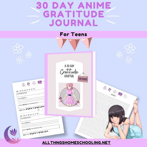 30 day anime gratitude journal for teens. Helps teens express their feelings. 