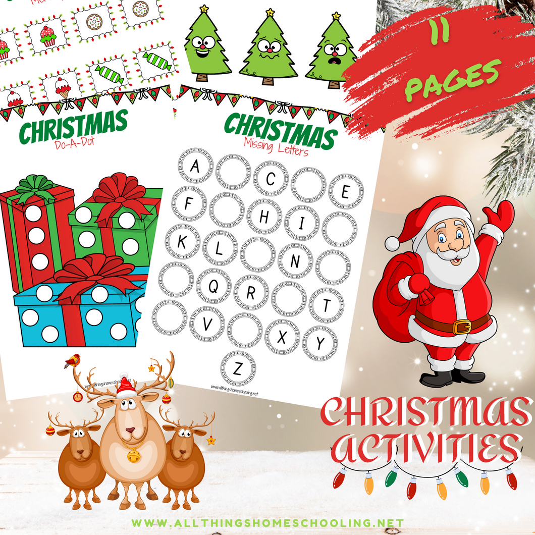 Kindergarten Christmas Activity set - learning fun with christmas theme