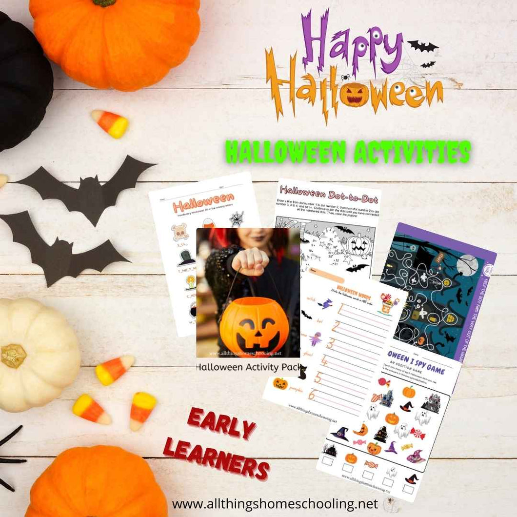 Halloween Activities - Prek - Kindergarten - Early Leaners - writing skills