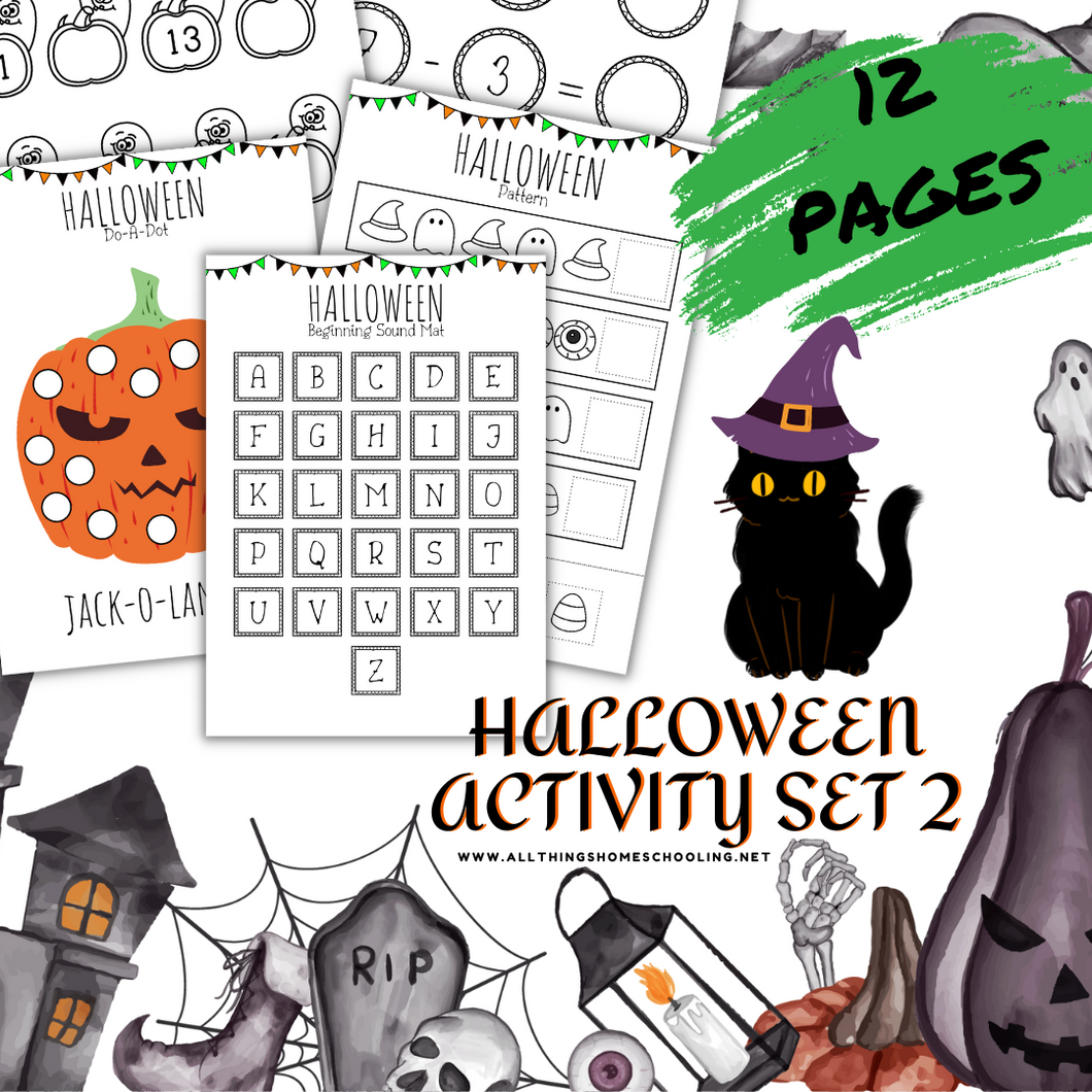Kindergarten halloween activity set - learning will be fun with these halloween themed activity set
